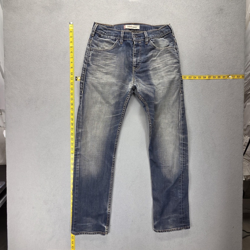 Vintage Levis 504 Jeans Mens 32x32 Blue Straight Engineered Whiskers Honeycomb‎